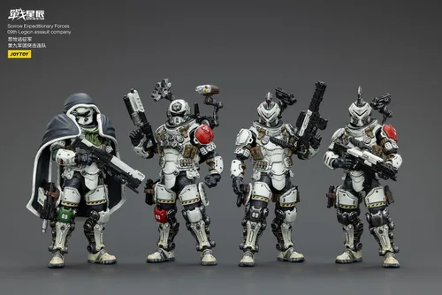 Vista 3 de JoyToy 1/18 - Juego de 4 figuras de acción de mecha, fuerzas expedicionarias de dolor, 9ª legión, compañía de asalto, sargento mayor, asaltante