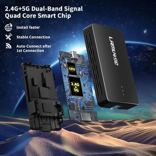 Vista 4 de 3 in 1 Wireless CarPlay Adapter Supports YouTube TikTok Hulu and More, Magic Box 3.0 Dongle with USB Drive Plug and Play, Android Auto Wireless