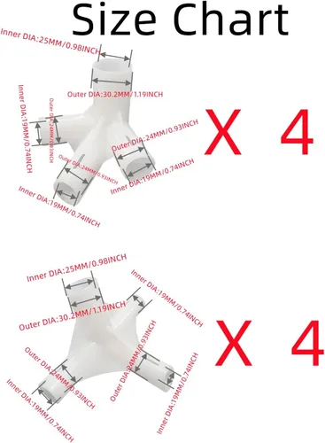 Vista 2 de 20 piezas de repuestos blancos para accesorios de toldo que se adaptan solo a postes con diámetro interior de 25mm/19mm, patas de carpa de patio