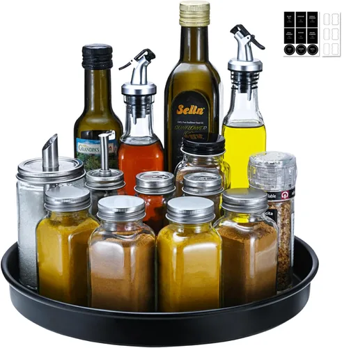 Vista 15 de Amolliar Lazy Susan - Organizador giratorio de metal para cocina, nevera, gabinete, encimera, organizador de almacenamiento de despensa, organizador
