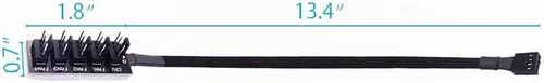 Vista 8 de Cable de extensión de concentrador de ventilador de fuente de alimentación
