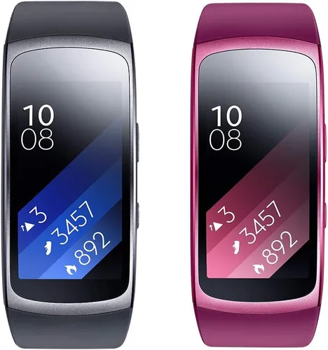 Vista 7 de Correas de repuesto de silicona suave para reloj inteligente Samsung Gear Fit 2 y Fit 2 Pro, grande, lavanda