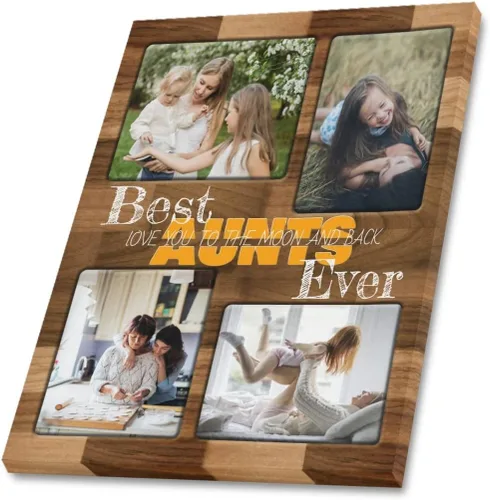 Vista 6 de SHIYEL - Impresiones personalizadas en lienzo con foto, regalos de cumpleaños personalizables para tía de sobrina o sobrino, crea un lienzo de pared