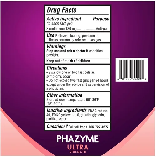 Vista 6 de Phazyme Ultra Strength Softgel 180 Mg