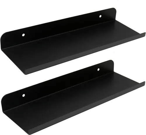 Vista 7 de Anxingo Estantes flotantes para montar en la pared, estantes pequeños de metal para montar en la pared, estantes flotantes de pared, estante