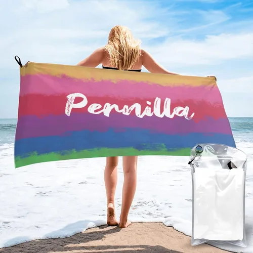 Vista 8 de Toallas de playa personalizadas para adultos, toallas de playa personalizadas con nombres para viajes, toallas de playa de microfibra, regalos