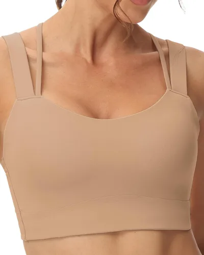 Vista 2 de Attifall Sujetador deportivo con tirantes y copa CD, espalda cruzada, para yoga, entrenamiento, correr, gimnasio, deportes