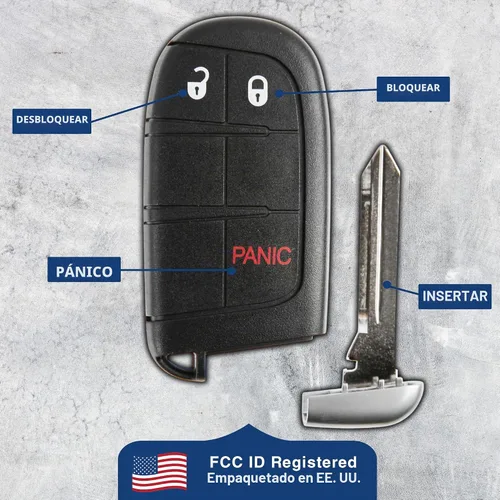 Vista 6 de KeylessOption Llavero de repuesto para 2011 2012 2013 2014 2015 2016 2017 2018 2019 2020 Chrysler 300 Dodge Challenger Hellcat Charger Journey