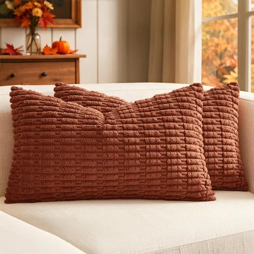 Vista 96 de MIULEE - Paquete de 2 fundas de cojín decorativas de corduroy, modernas y boho, suaves, con rayas, decoración del hogar, sofá, sala de estar, sillón