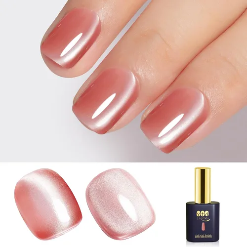 Vista 21 de YTD Likomey - Juego de esmaltes de uñas de gel de ojo de gato, 8 colores con purpurina magnética de cristal, borgoña, rojo, negro, verde, ciruela