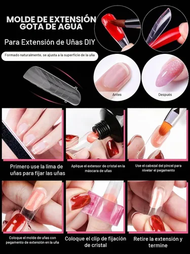 Vista 7 de EBANKU Kit de formas de uñas dobles mate transparente de 96 piezas 4 formas