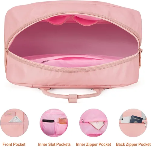 Vista 44 de IBFUN Bolsas de fin de semana para mujer, bolsa grande de lona para viaje, bolsa de viaje con compartimento para zapatos, 21 pulgadas, juego de 3