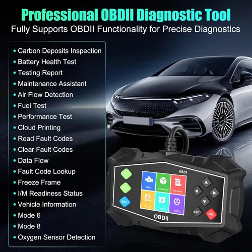 Vista 2 de Herramienta de diagnóstico del escáner OBD2, escáner automotriz profesional con prueba de batería, lector de código de luz del motor, flujo