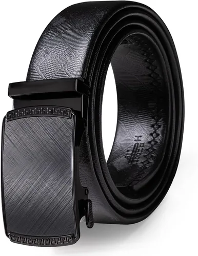 Vista 19 de Barry.Wang Cinturón de trinquete de cuero para hombre 1 3/8" hebilla A Oro Verde