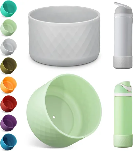Vista 30 de Airboat 2 botas de silicona para botella de agua Owala de 24 onzas, funda protectora antideslizante para botellas de acero inoxidable, aptas