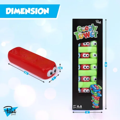 Vista 7 de Point Games Googly Tower - Juego de torre apilable con diseño divertido, rompecabezas de desarrollo e interactivo, habilidades estabilizadoras