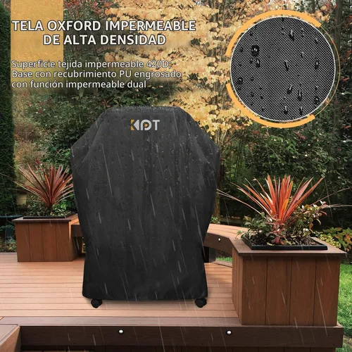 Vista 4 de KPT Cubierta de Parrilla de 30 Pulgadas para Parrilla al Aire Libre - Cubierta de BBQ 420D Resistente al Agua de Servicio Pesado con Gancho