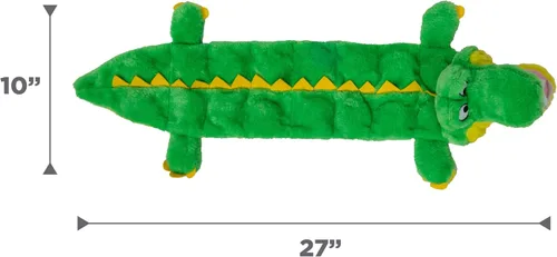Vista 8 de Outward Hound Squeaker Matz - Juguete de peluche para perro, caimán, tamaño XL
