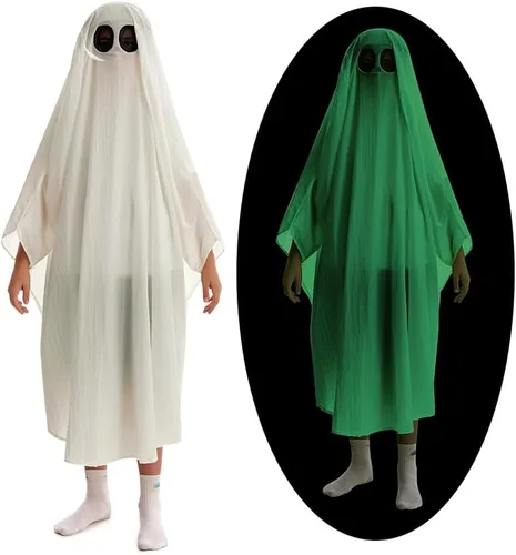 Vista 2 de HSCTEK Disfraz de fantasma que brilla en la oscuridad Verde