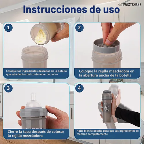 Vista 5 de Twistshake Biberones anticólicos – Biberones prémium de 8.8 fl oz/8 onzas con recipiente de almacenamiento de leche de 3.4 fl oz para una