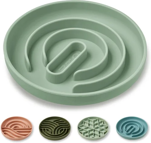 Vista 32 de OHMO Slow Feeder Dog Bowl, 5.9" Lick Mat for Dogs, Diamond, Camo Green verde (camo green)