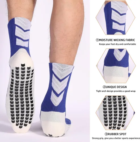 Vista 2 de QCWQMYL 134 pares de calcetines de fútbol antideslizantes para hombre, calcetines de agarre de yoga, para fútbol, baloncesto, pilates, ballet