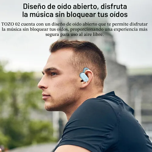 Vista 3 de TOZO O2 - Auriculares inalámbricos de oído abierto, ajuste multiángulo 42H Bluetooth 5.3