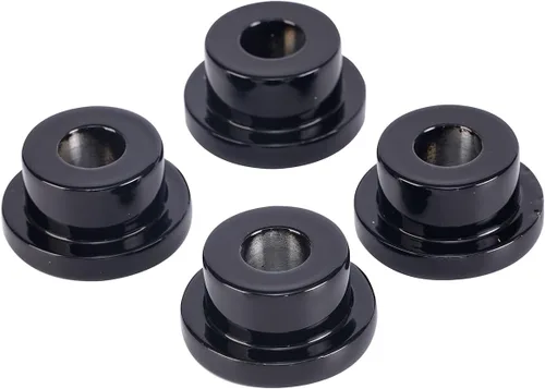 Vista 2 de Bujes elevadores para manillar aptos Harley Softail Dyna Sportster 1984-2016 Negro brillante