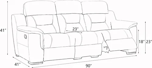 Vista 11 de Blackjack Furniture Walker Leather Match - Sofá reclinable tapizado para sala de estar, madera avellana