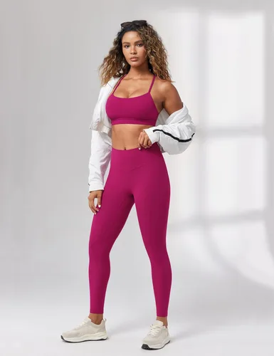 Vista 3 de Hugcurve - Leggings de entrenamiento de cintura alta sin costura frontal para mujer, pantalones de yoga suaves como la mantequilla, mallas atléticas