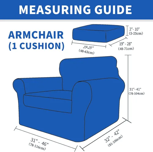 Vista 6 de MAXIJIN 2 fundas elásticas para sillón de sala de estar, fundas gruesas y suaves con brazos para perros, mascotas, protector de sofá individual