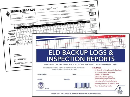 Vista 3 de ELD - Libro de registro para conductor, paquete de 5 unidades con informe