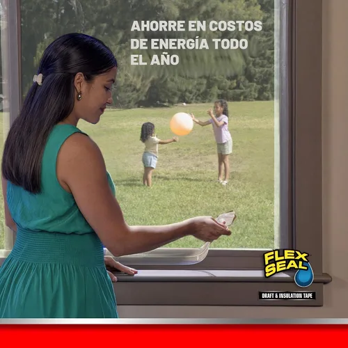 Vista 3 de Flex Seal Cinta de Sellado contra Corrientes de Aire y Aislamiento, Flexible, de Goma, Tira Resistente a la Intemperie para Ventanas, Puertas
