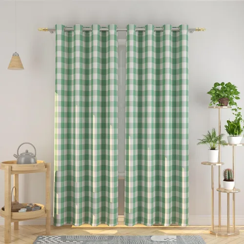 Vista 85 de Cortinas de 24 pulgadas de largo con diseño Buffalo Check Gingham Plaid para ventanas de cocina y baño, tratamiento para ventanas con 2 paneles
