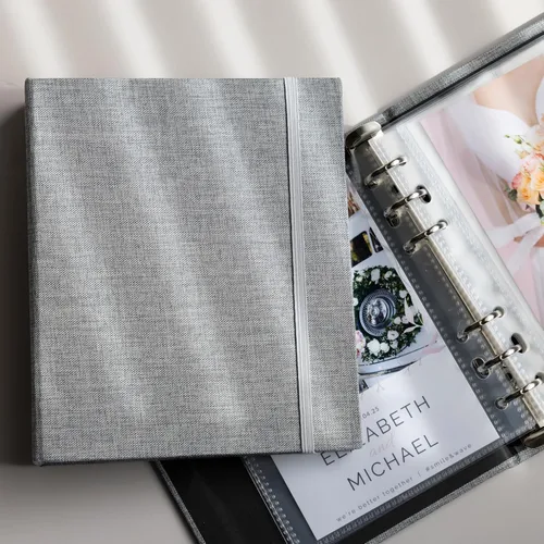 Vista 19 de Álbum de Fotos de Cabina de Fotos 2x6 - Cuaderno con Purpurina de 6 Anillos Carpeta Brillante con 20 Fundas para Fotos de 2 por 6 - Se Adapta a 80