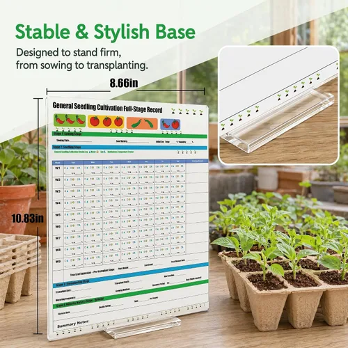 Vista 8 de Acrylic Reusable Seedling Cultivation Record Board for Seed Starter Tray Seedling Tray (1PCS)