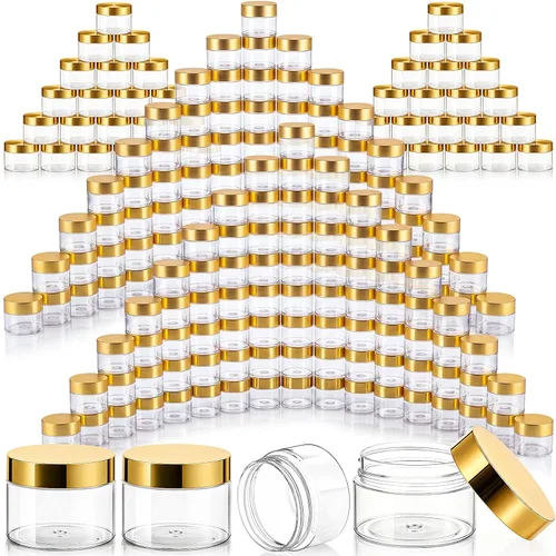 Vista 9 de 200 Piezas Frascos de Contenedores de Plástico Vacíos a Granel de 1 oz con Tapa a Prueba de Fugas Frascos de Plástico Redondos Pequeños Contenedores