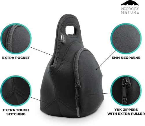 Vista 7 de Loncheras para mujeres y loncheras para niños, lonchera aislada de alta calidad, neopreno extra grueso, sensación de algodón suave, costuras de alta