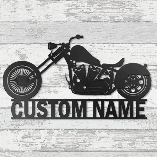 Vista 21 de Letrero con nombre personalizado, letrero de metal para motocicleta, decoración de pared con nombre de familia, decoración rústica para el hogar