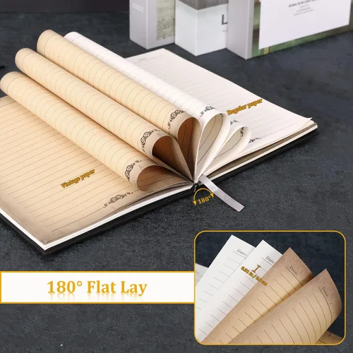 Vista 4 de Cuaderno vintage de cuero con relieve de dragón DND, cuaderno de viaje con bolígrafo negro y funda para bolígrafo. Diario A5 antiguo hecho a mano