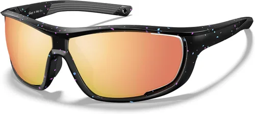 Vista 8 de CARFIA Lentes de sol deportivos polarizados para hombres y mujeres, lentes únicos laterales de ventilación para béisbol, correr, ciclismo