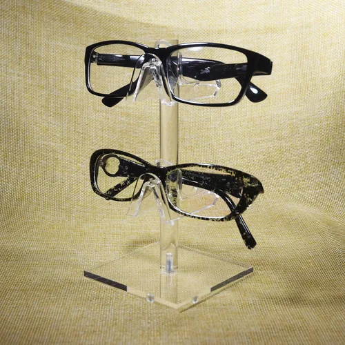 Vista 4 de MOOCA Juego de 2 piezas de soporte acrílico de alta calidad para gafas, soporte para gafas de sol, soporte para lentes de sol, soporte de marco