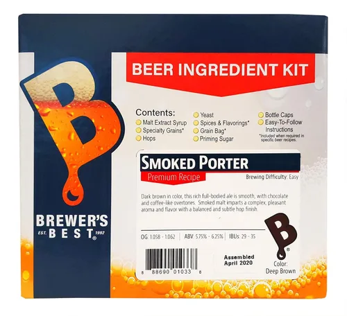 Vista 3 de Brewer's Best - 1033 - Kit de ingredientes de cerveza casera (5 galones), (Porter ahumado) Marrón
