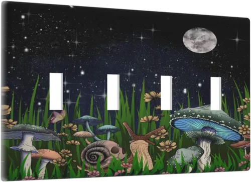 Vista 38 de Bear Moose Lodge Woodland - Placa de interruptor de luz dúplex individual de 1 banda, cubierta de salida decorativa de pared, placa frontal