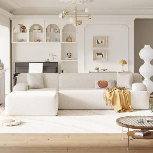 Vista 3 de KEVINSPACE Sofá modular de 109 pulgadas, sofá modular de sala de estar, sofá moderno y minimalista en forma de L, sofá profundo de 3 asientos, sofá