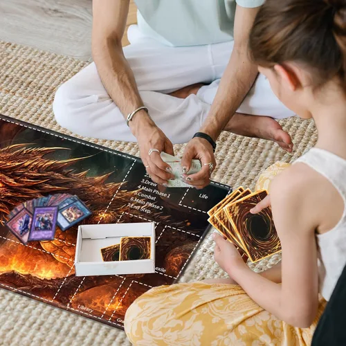 Vista 6 de Tapete de juego para MTG Card Playmat con zona, tapete de juego para MTG TCG de 24 x 14 pulgadas, tapete de juego antideslizante para tablero