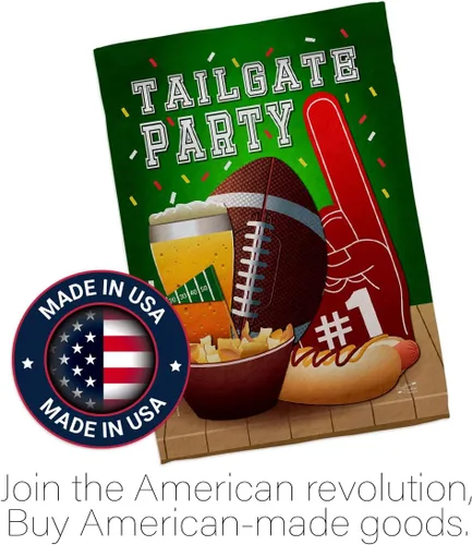 Vista 5 de Bandera de casa de juego para portón trasero, fútbol deportivo, fútbol americano, equipo estadounidense, Super Bowl, actividades de entretenimiento