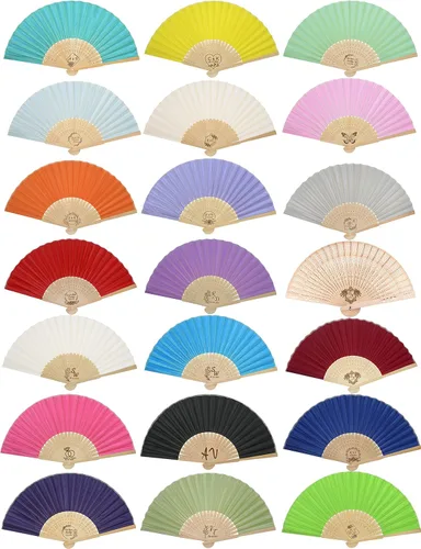 Vista 14 de GZLDGIFTS Abanicos de mano personalizados, regalos para regalos de fiesta de boda, invitados, tela personalizada, seda, jardín, boda, abanicos