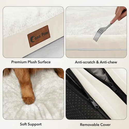 Vista 6 de Camas Ortopédicas para Perros de Tamaño Grande, Espuma de Celdas Impermeables tipo Huevera, Camas tipo Sofá para Perros Medianos para Jaula 35x22