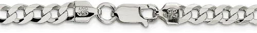 Vista 4 de The Black Bow Collar de cadena plana maciza de plata de ley de 0.226 in para hombre
